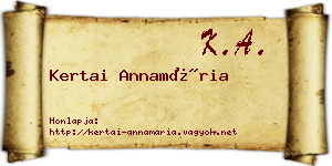 Kertai Annamária névjegykártya